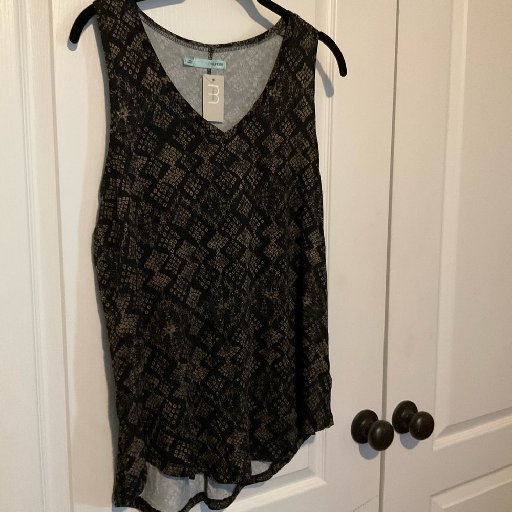 Maurices Black Geometric Tank Top